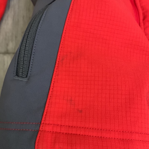 MARMOT wind blocker soft shell red/grey jacket Sz Small - Picture 17 of 17